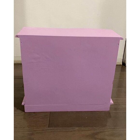 Girls Purple White Floral Hand Painted Jewelry Armoire Wood - Picture 4 of 4